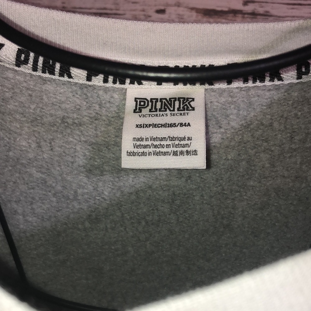 Pink Victoria’s Secret grey gold and white sweatshirt size XS crew neck comfy - Picture 5 of 7